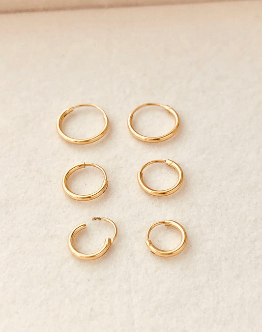 Endless Hoop Earrings SET, Huggie Hoop Earrings, Set of 3 Hoop Earrings 3 Sizes, Gift Set, Dainty Huggie Earrings, Minimalist Earrings,  Delicate Jewelry, Mothers Gift, Coco Wagner Jewelry, Gift For Her, Gift Ideas,  Birthday Gift, Mothers Gift, Christmas Gift Ideas, Mothers Day Gift  Minimalist Jewelry, Everyday Jewelry, 