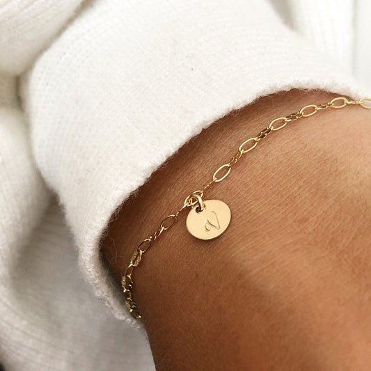 Lace Chain Initial Bracelet