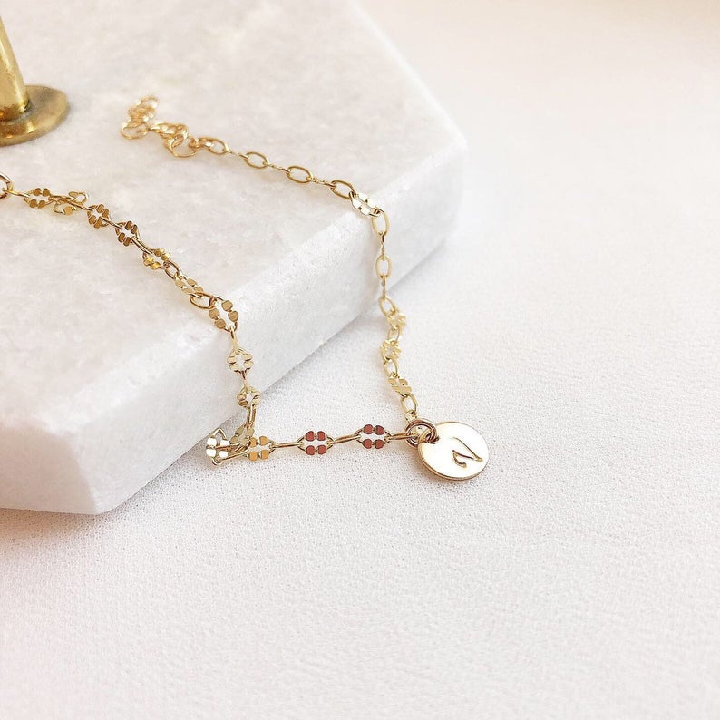 Lace Chain Initial Bracelet