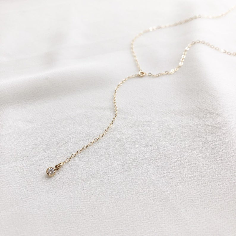 Ultra Dainty Lariat Necklace, Dainty jewelry, Lariat Necklace, gift for her, part jewelry, dainty necklace, birthday gift, Valentines gift, gifts 