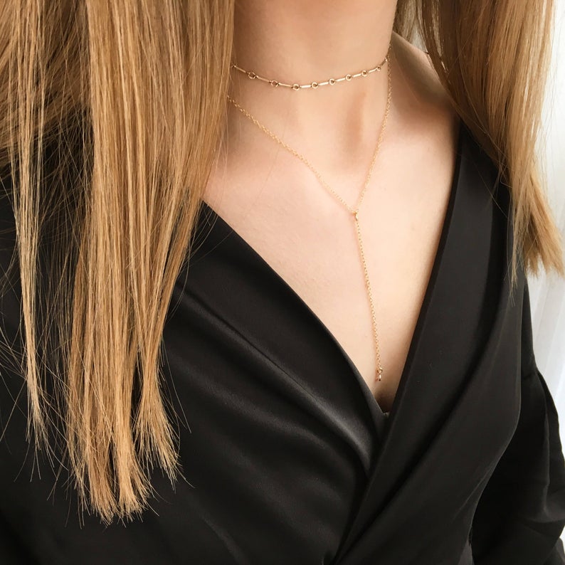 Ultra Dainty Lariat Necklace