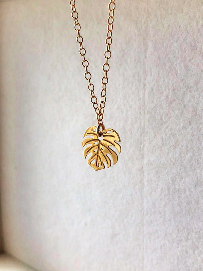 Monstera Leaf Necklace, Leaf Necklace, Tropical Plant Necklace, Inspirational Jewelry, Beach Jewelry, Friendship Jewelry, Gift For Her Price: