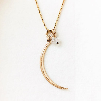 Crescent Moon Necklace, Hammered Skinny Crescent Moon Necklace, Eclipse Necklace, Moon Necklace, Celestial Jewelry, Statement Necklace