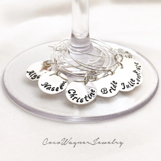 Personalized Wine Glass Charm - Silver – Coco Wagner Design