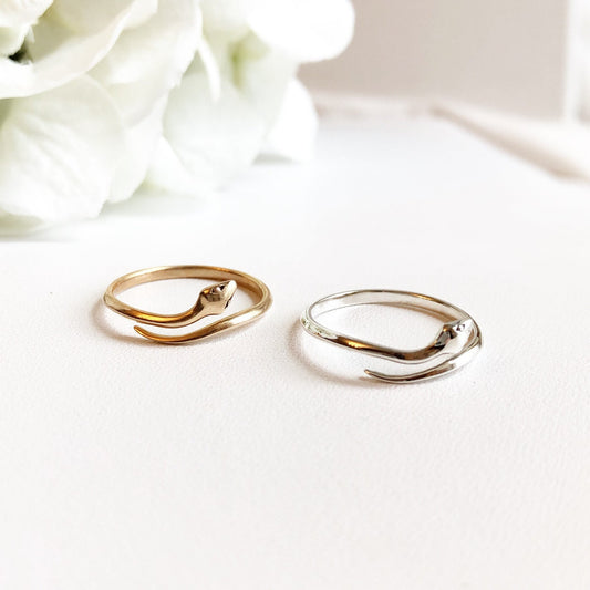 Snake Ring, Gold Snake Ring, Silver Snake Ring, Adjustable Ring, Dainty Ring, Stacking Ring, Snake Jewelry, Snake Lover Gift, Gift For Her