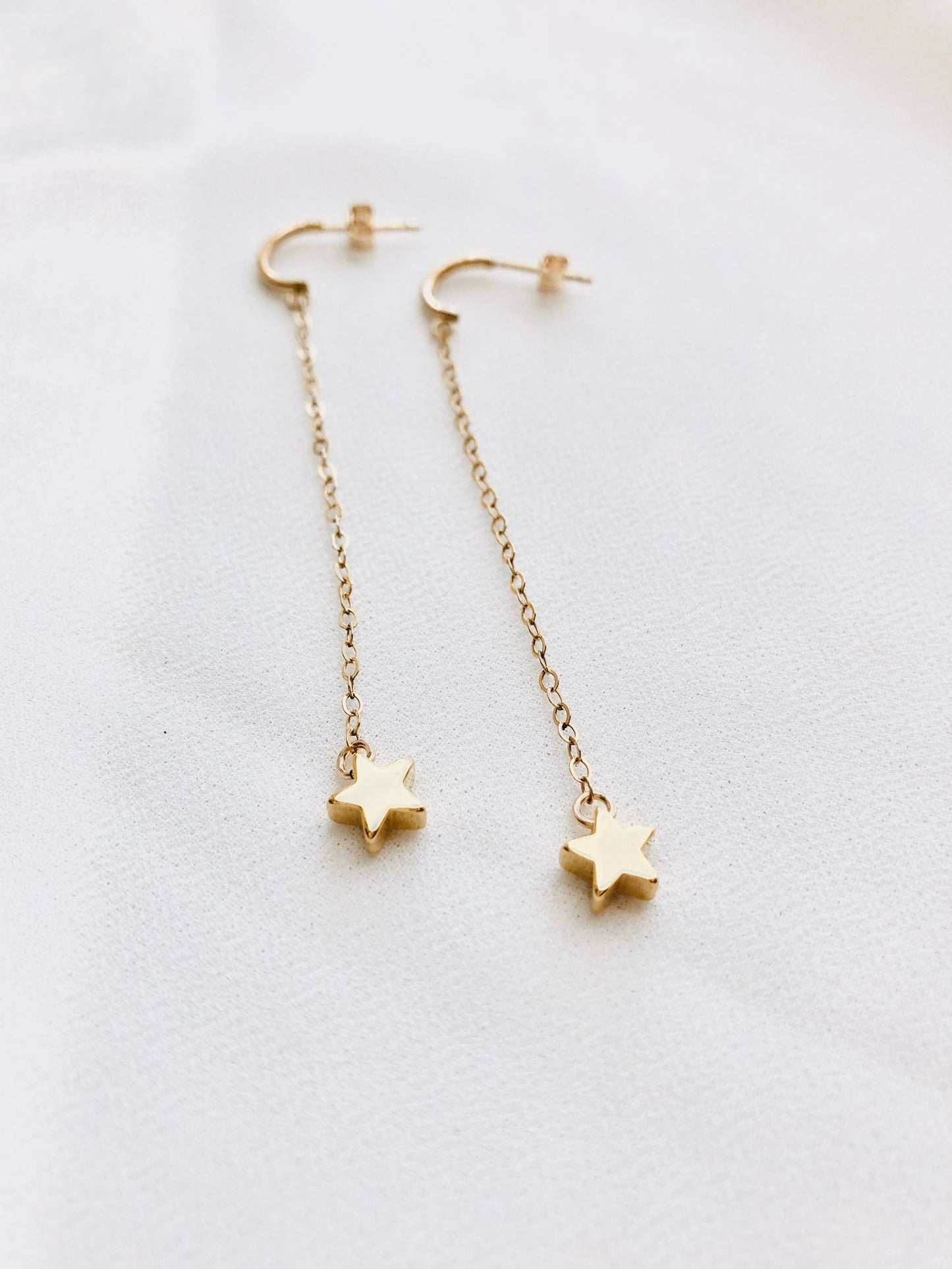 Gold Star Threader Earrings