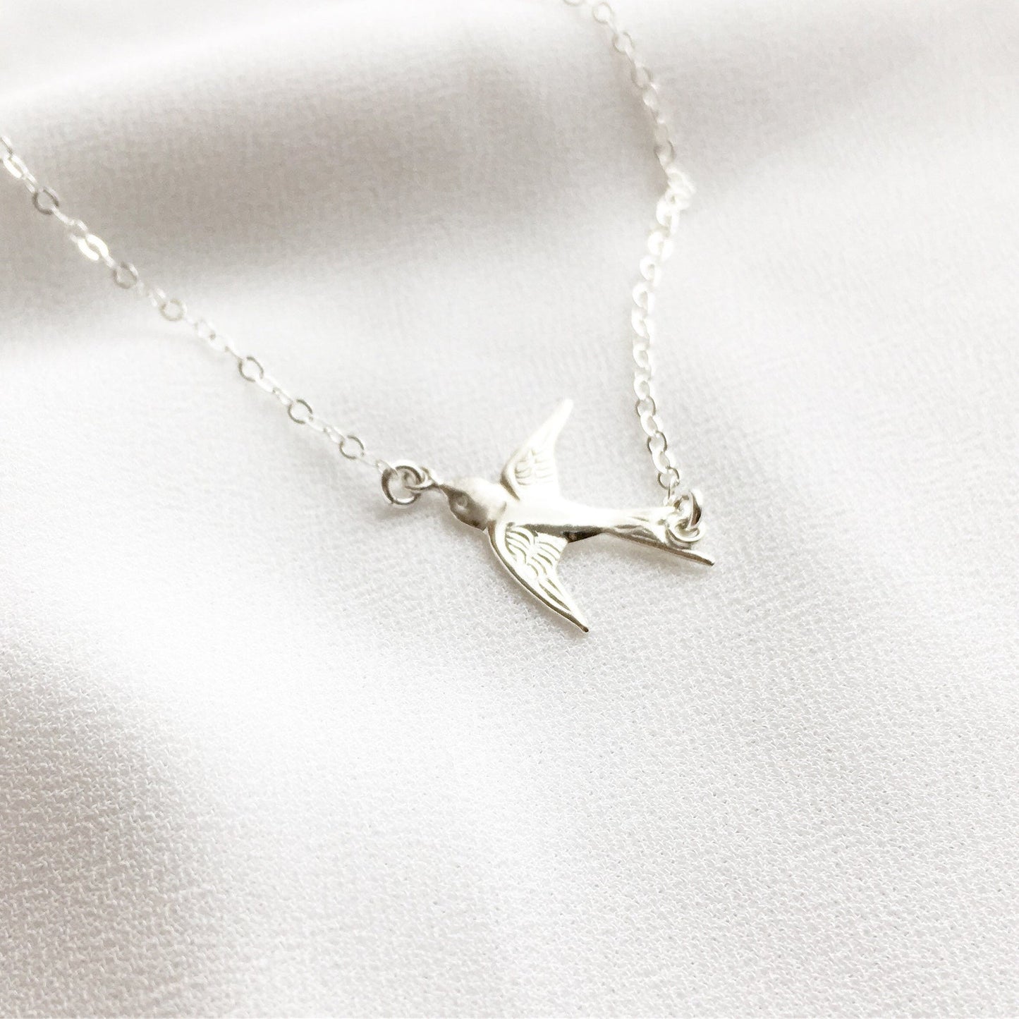 Mother’s Gift, 14k Gold Filled Swallow Bird Necklace, Bird Necklace, Sideways Bird Necklace, Sparrow Bird Necklace, Graduation Gift