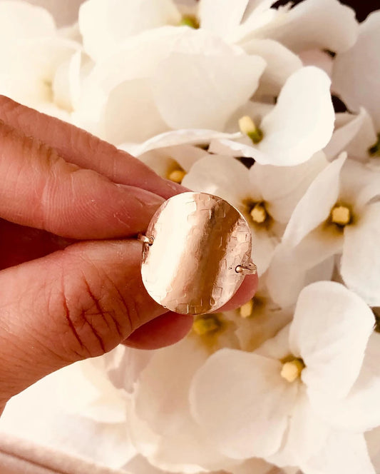 Textured Disc Ring, Large Disc Ring, Stacking Ring, Textured Disc Ring, Statement Ring, Disc Ring, Gold Ring, Everyday Wear