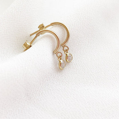Tiny Diamond Drop Earrings