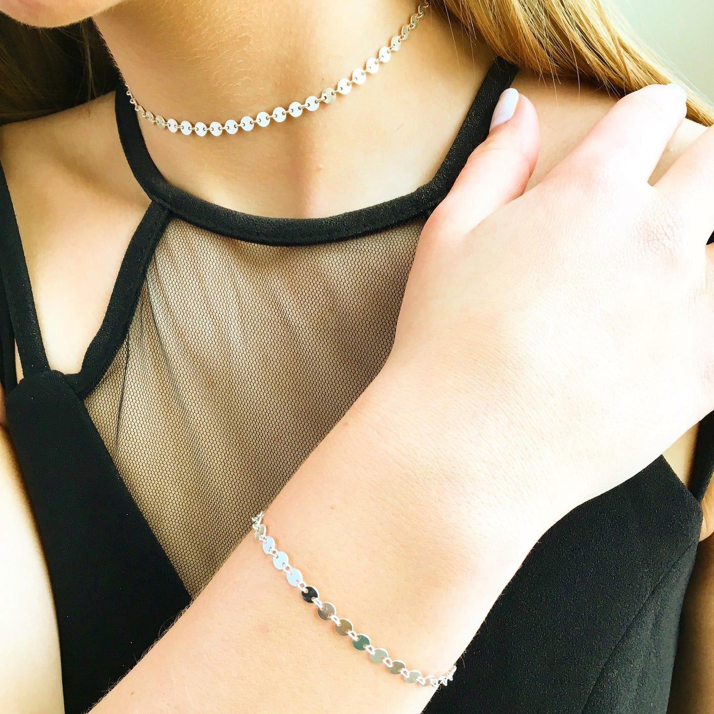 Choker Necklace, Coin Chain Choker, Gold Choker Necklace, Gold Coin Choker, Mini Disc Necklace, Gift For Her, Mother’s Day Gifts, Simple & Dainty 