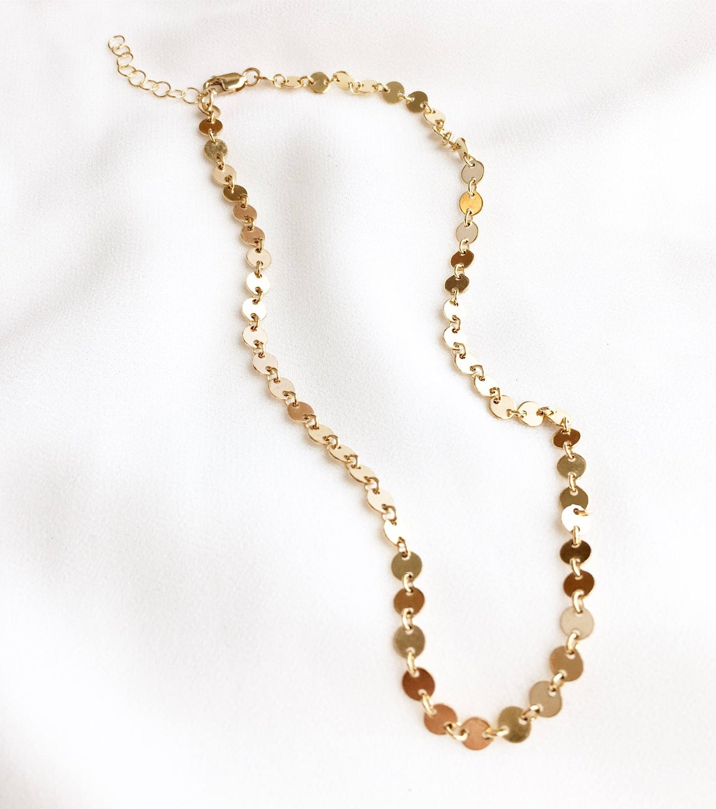 Choker Necklace, Coin Chain Choker, Gold Choker Necklace, Gold Coin Choker, Mini Disc Necklace, Gift For Her, Mother’s Day Gifts, Simple & Dainty Jewelry, Mothers Day Gifts