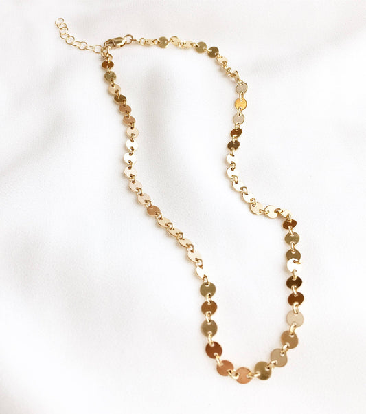 Choker Necklace, Coin Chain Choker, Gold Choker Necklace, Gold Coin Choker, Mini Disc Necklace, Gift For Her, Mother’s Day Gifts, Simple & Dainty Jewelry, Mothers Day Gifts