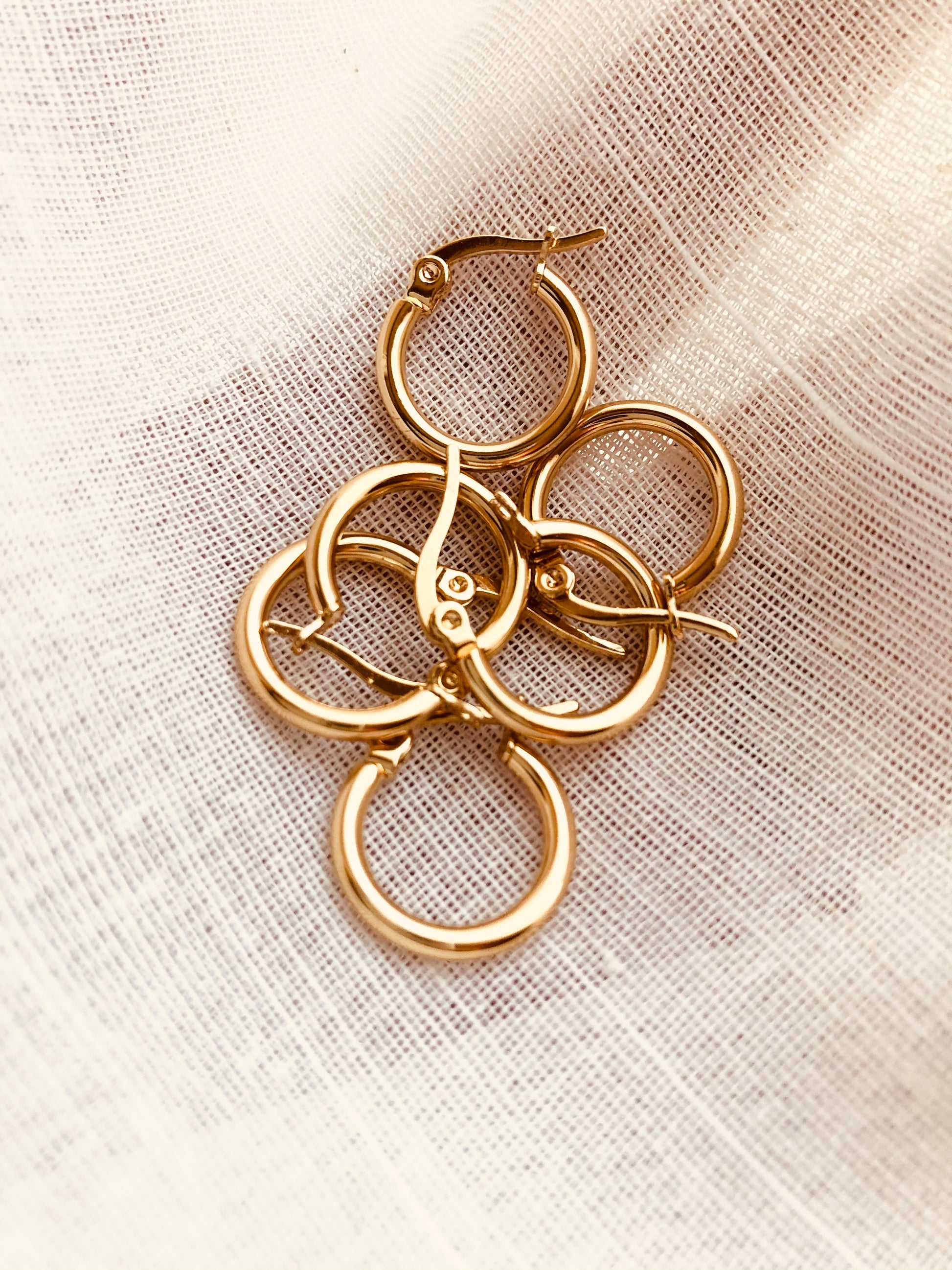 Gold 15mm Hoop Earrings, Gold 15mm Hoop Earrings, Shiny Hoop Earrings, Gold Surgical Steel Hoop Earrings, Small Gold Hoop Earrings, Huggies Earrings, Gift For Her