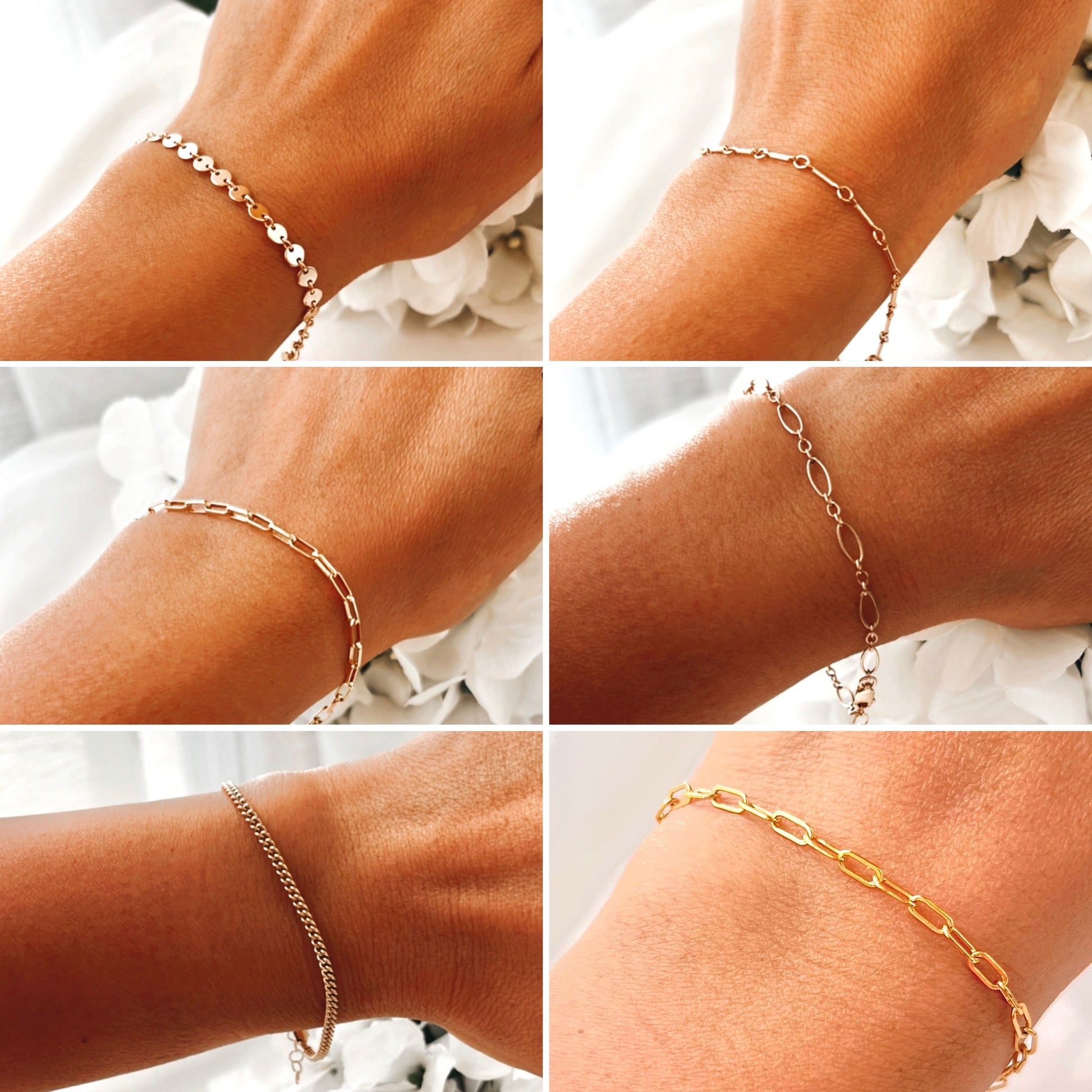 Minimalist Bracelet, Chain and Link Bracelet, 14K Gold Filled Bracelet, Stack Bracelet, Cuban Chain, Paperclip Chain, Gold Link bracelet