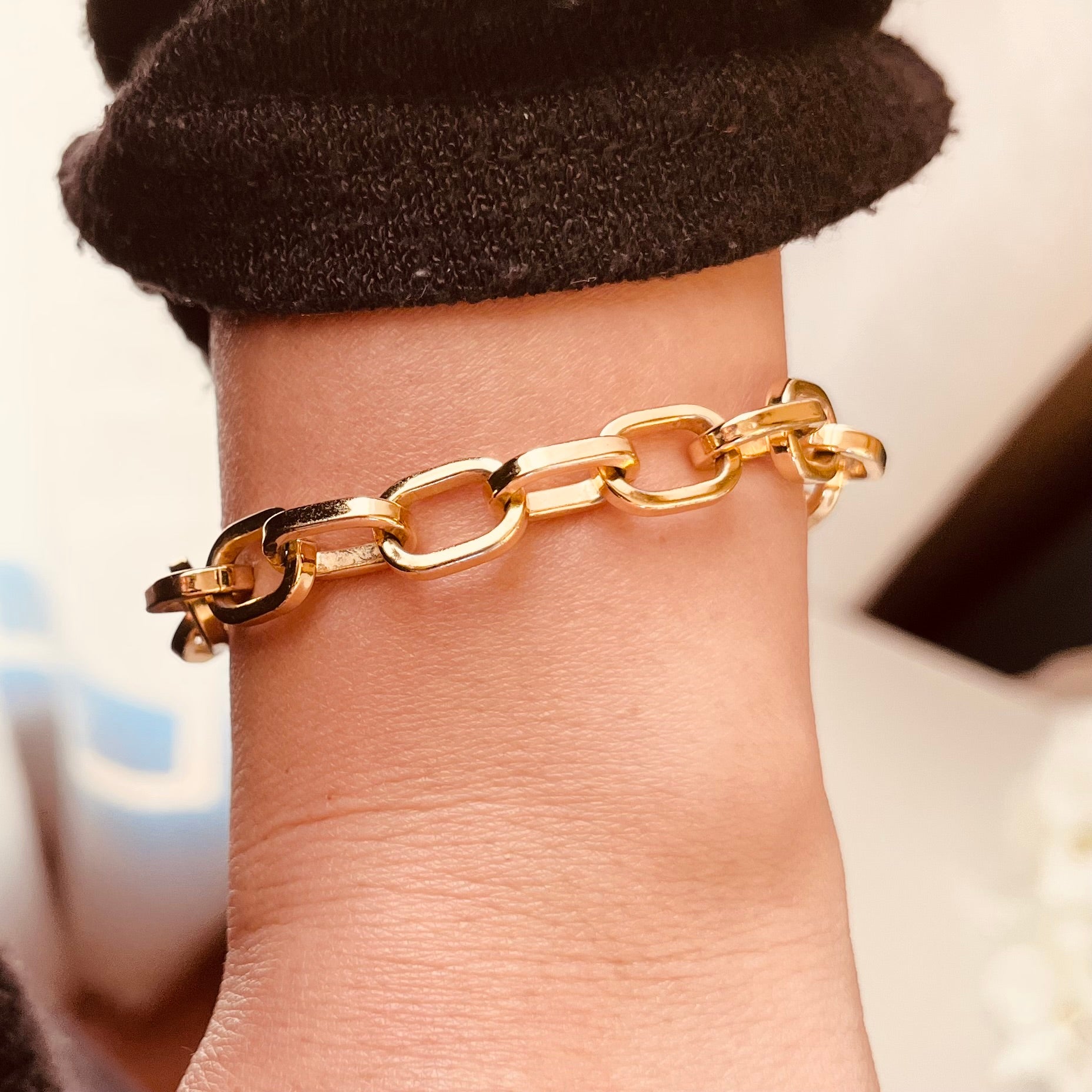 Aisha - Gold Chunky Chain Bracelet | Kurafuchi