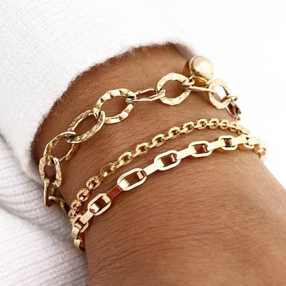 Rectangle Link Bracelet, Chain Bracelet, Chunky Gold Bracelet, Thick Chain Bracelet, Modern Jewelry, Statement Bracelet, Layering Bracelet
