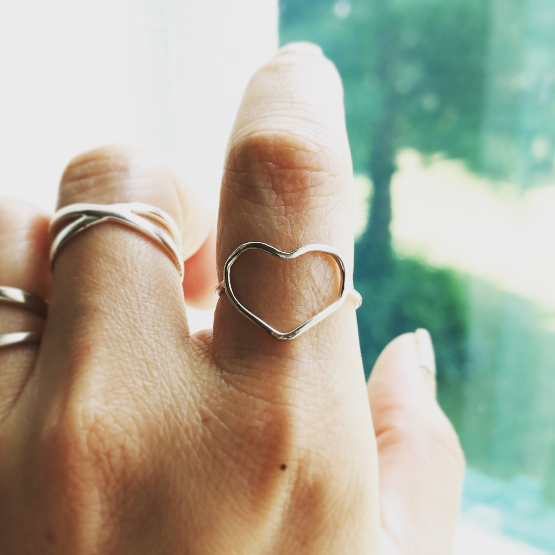 Heart Ring, Open Heart Ring, Sterling Silver Ring, Handmade Ring, Silver Open Heart Ring, Stacking Ring, Dainty Heart Ring, Gift For Her