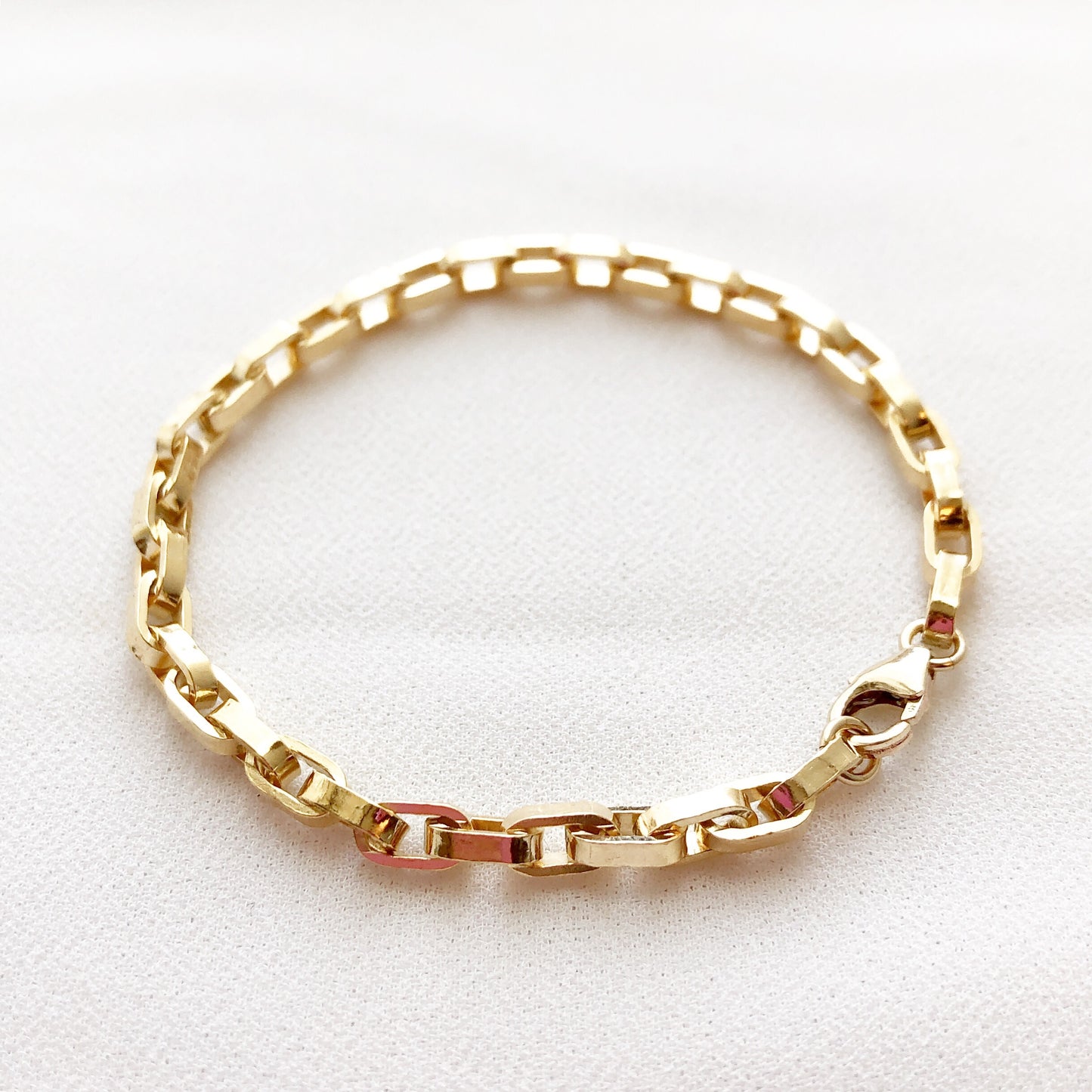 Rectangle Link Bracelet, Chain Bracelet, Chunky Gold Bracelet, Thick Chain Bracelet, Modern Jewelry, Statement Bracelet, Layering Bracelet