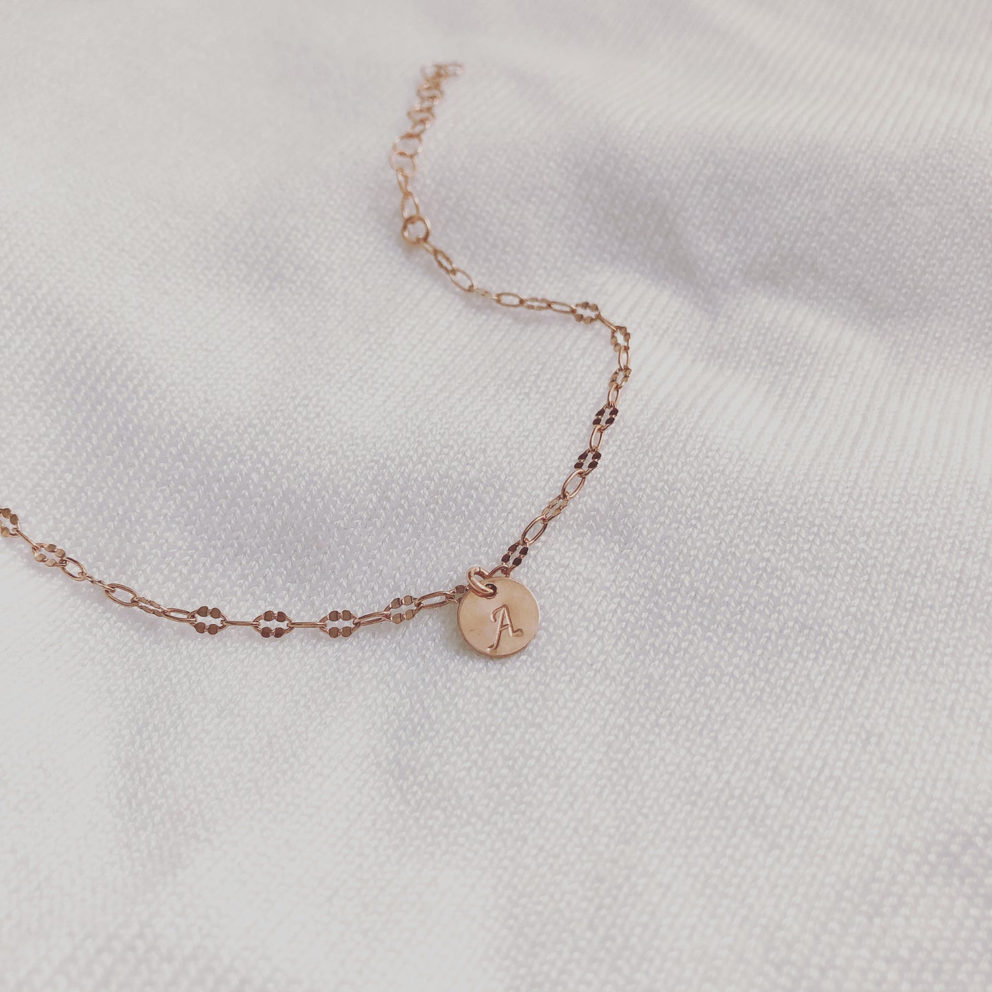 Lace Chain Initial Bracelet