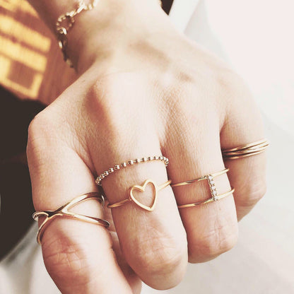 Gold Connected Stackable Ring