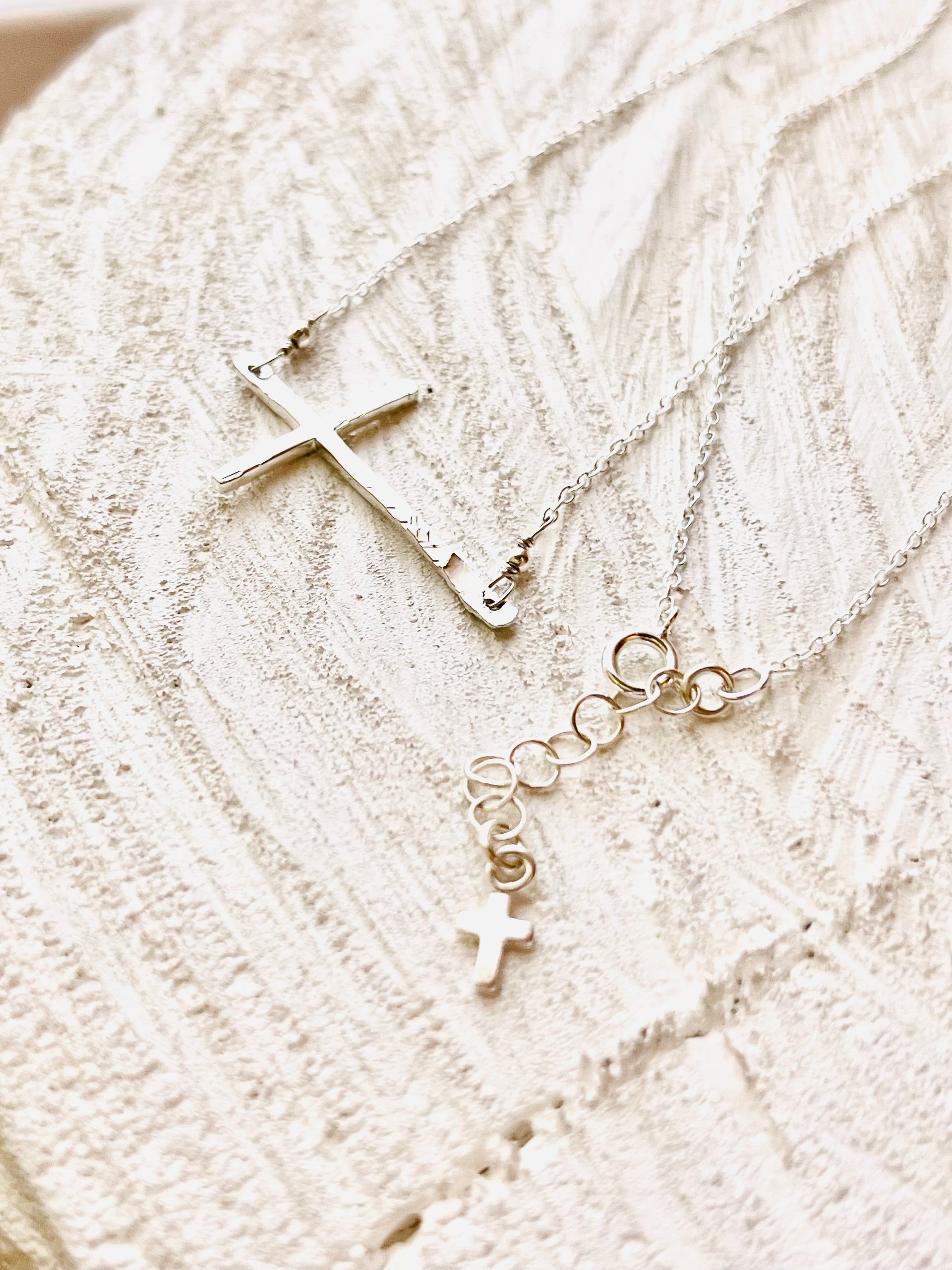 Sideways Cross Necklace – Faith Necklace, Minimal Everyday Jewelry