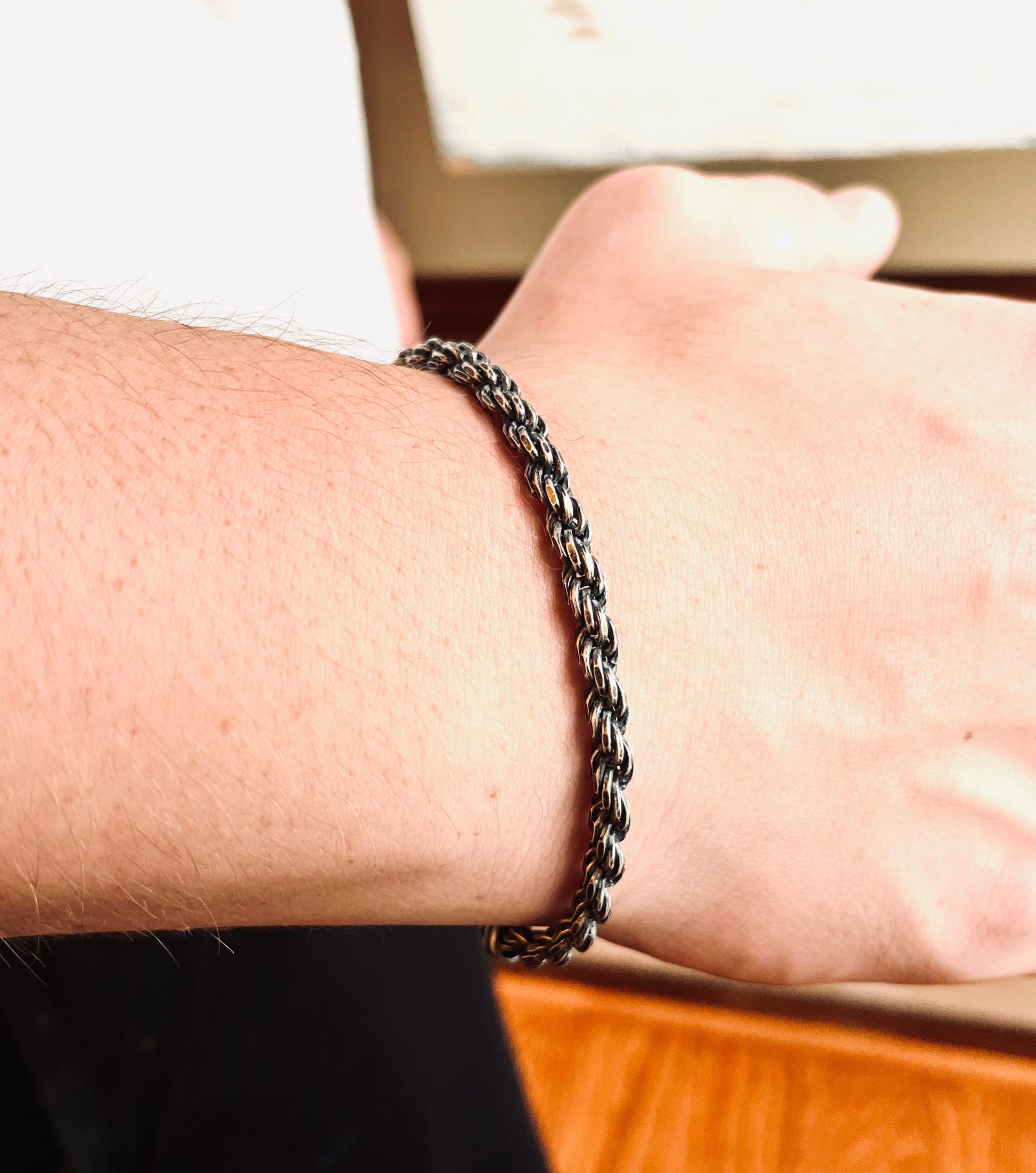 Sterling Silver Oxidized Rope Chain Bracelet – Coco Wagner Design