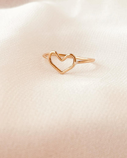 Open Heart Ring, 14K Gold Filled Ring, Heart Stacking Ring, Heart Ring, Everyday Jewelry, Valentine&