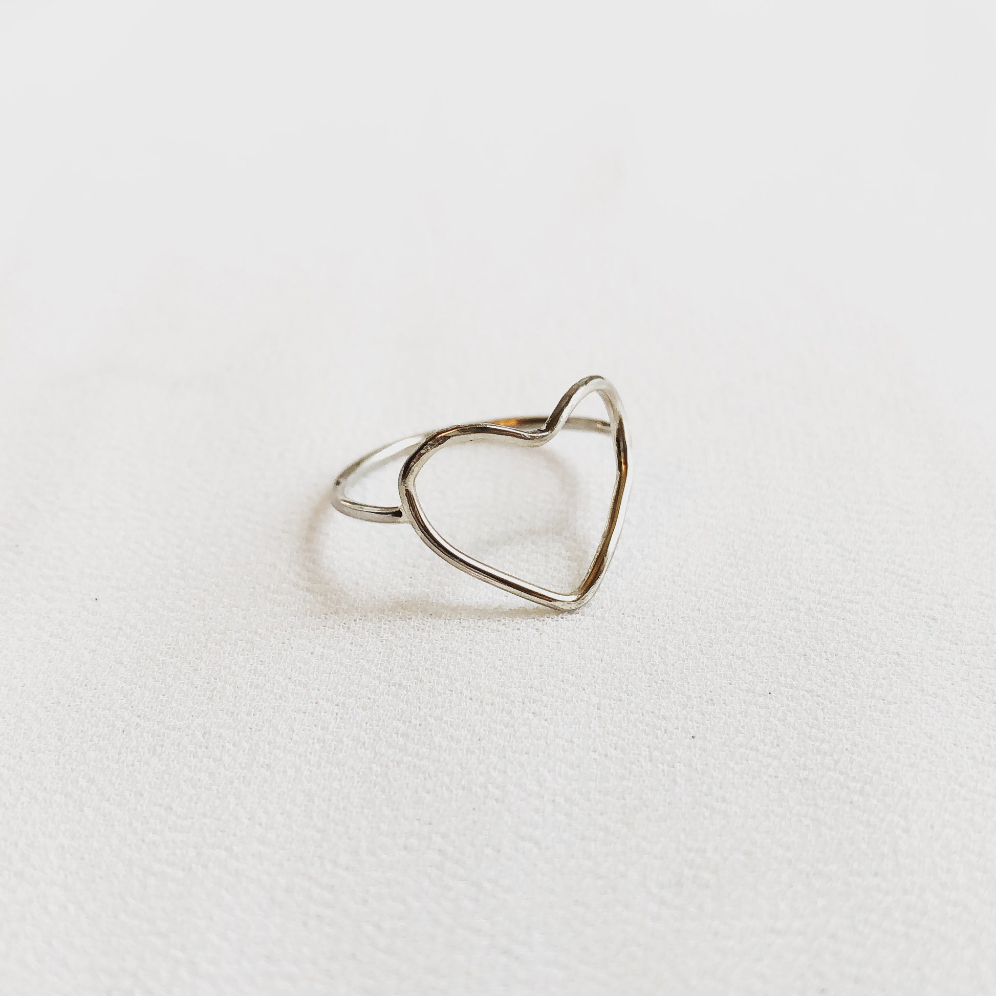 Heart Ring, Open Heart Ring, Sterling Silver Ring, Handmade Ring, Silver Open Heart Ring, Stacking Ring, Dainty Heart Ring, Gift For Her