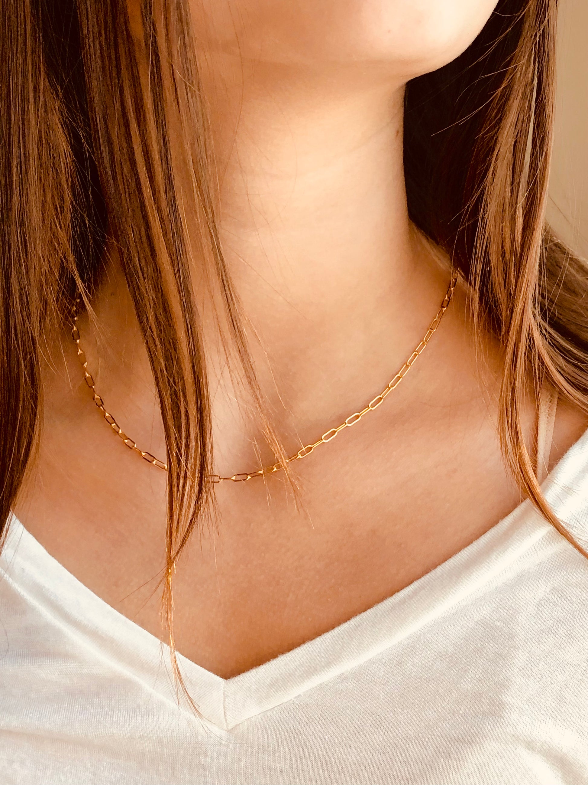 Paperclip Necklace, Link Choker Necklace, Link Necklace, Gold Link Choker, Choker Necklace, Link Chain Necklace, Everyday Jewelry
