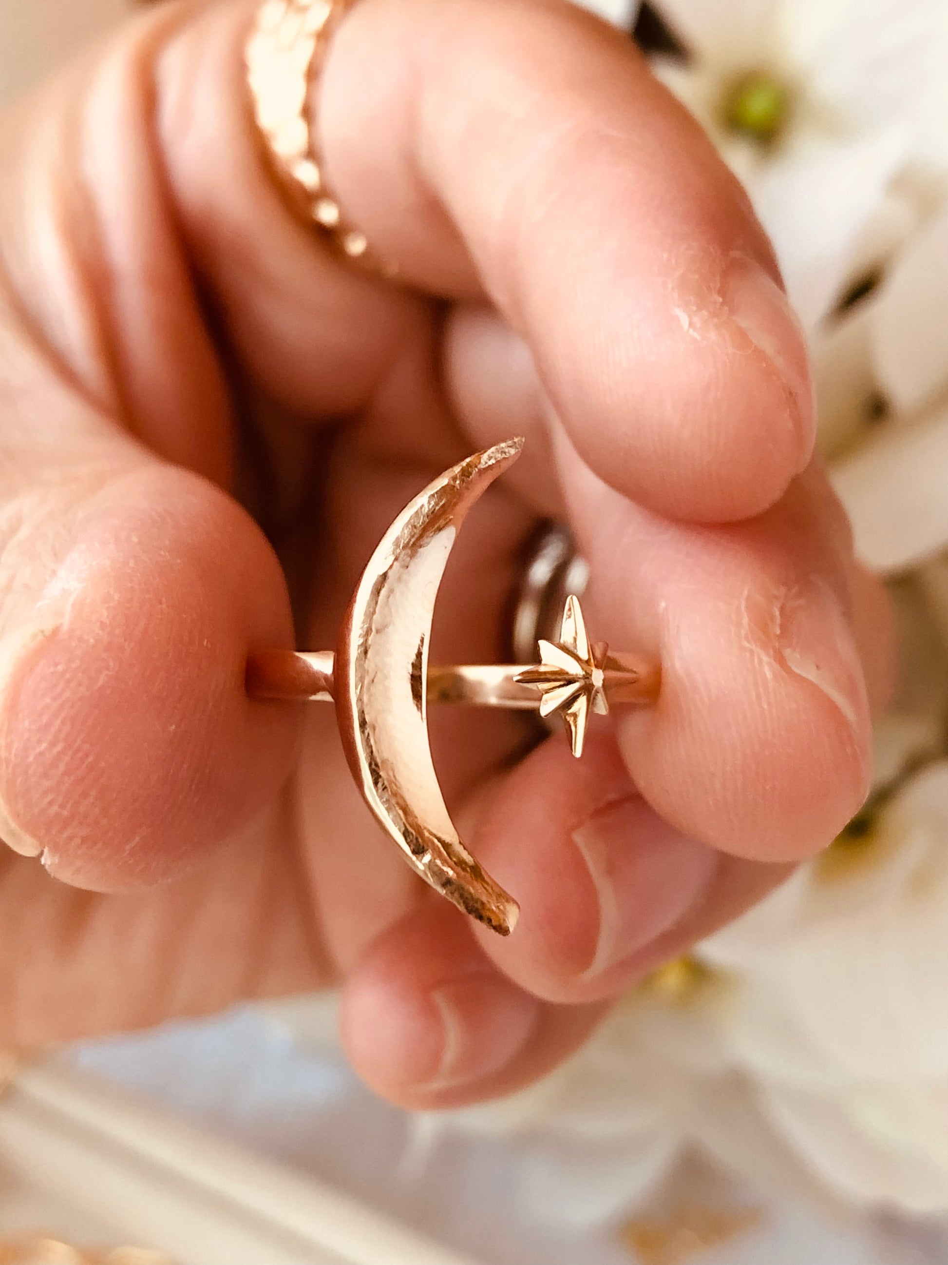 Moon and Star Ring, Adjustable Ring, Moon and Star Ring, Eclipse Ring, Celestial Jewelry, Crescent Moon Ring, Statement Ring, Gift For Her