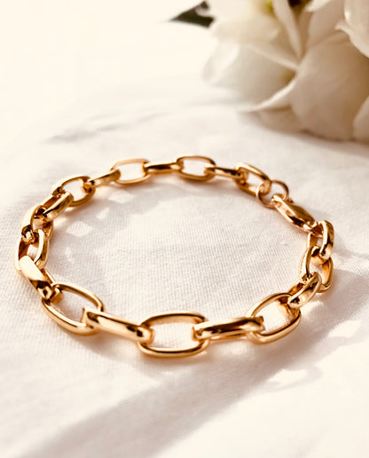 Oval Chain Bracelet, Chunky Link Bracelet, Gold Thick Bracelet, Thick Link Bracelet, Statement Bracelet, Mother’s Day Gifts, Minimalist Chain and Link