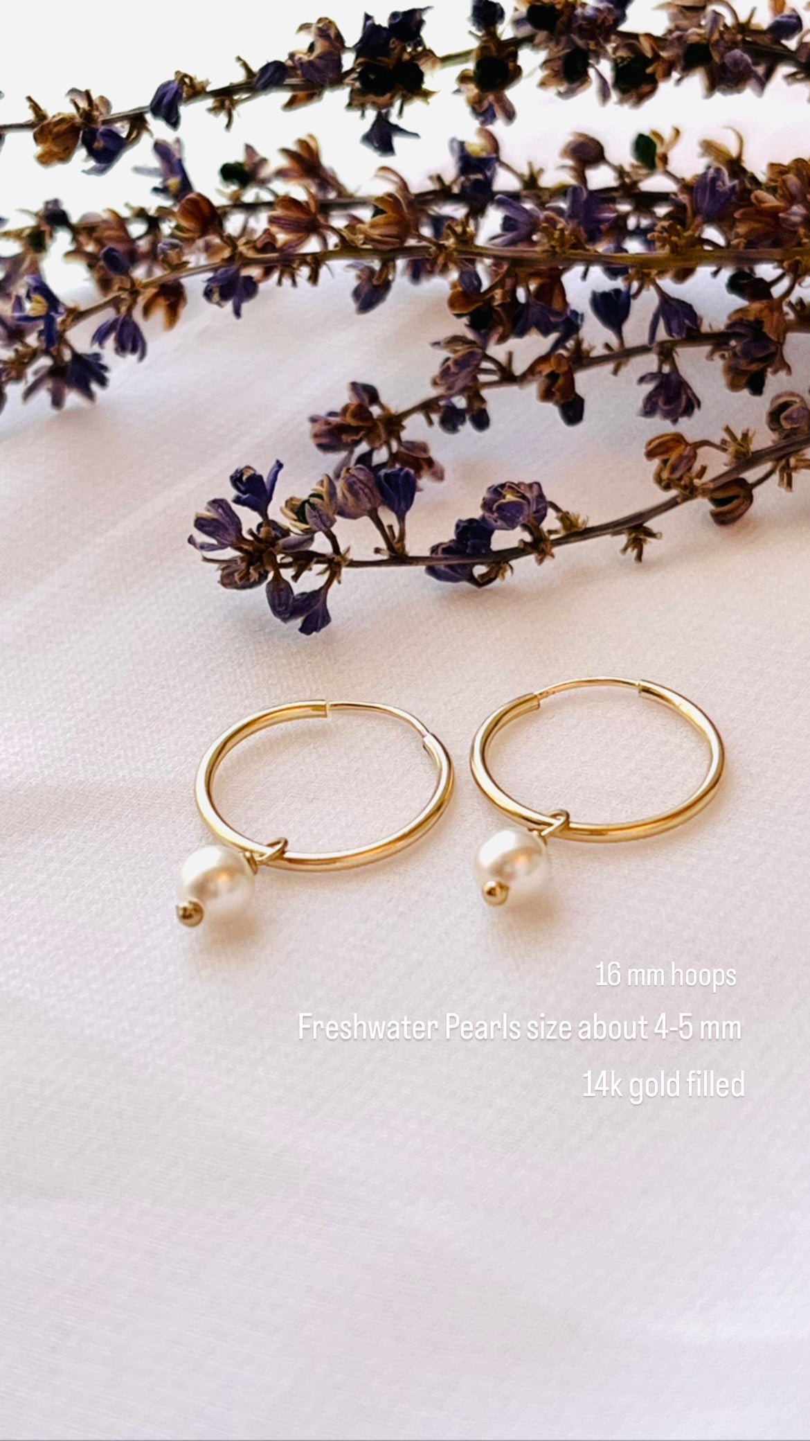 Dainty Pearl Hoop Earrings