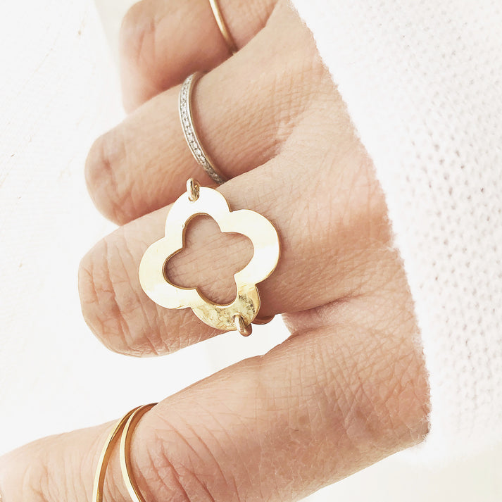 Gold Rings, Silver Rings, clover ring.