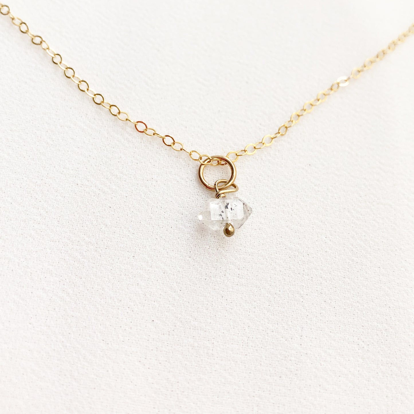 Raw Herkimer Diamond Charm - April Birthstone