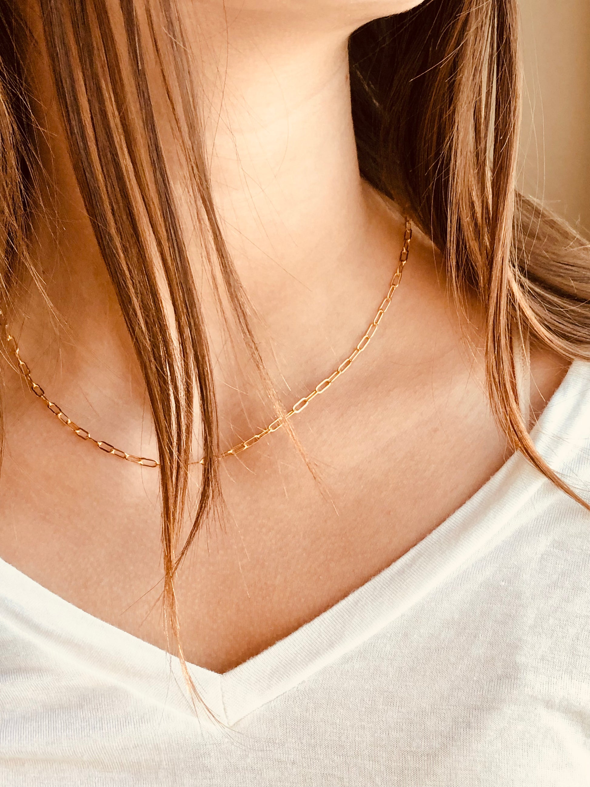 Dainty Paperclip Necklace - Main Image