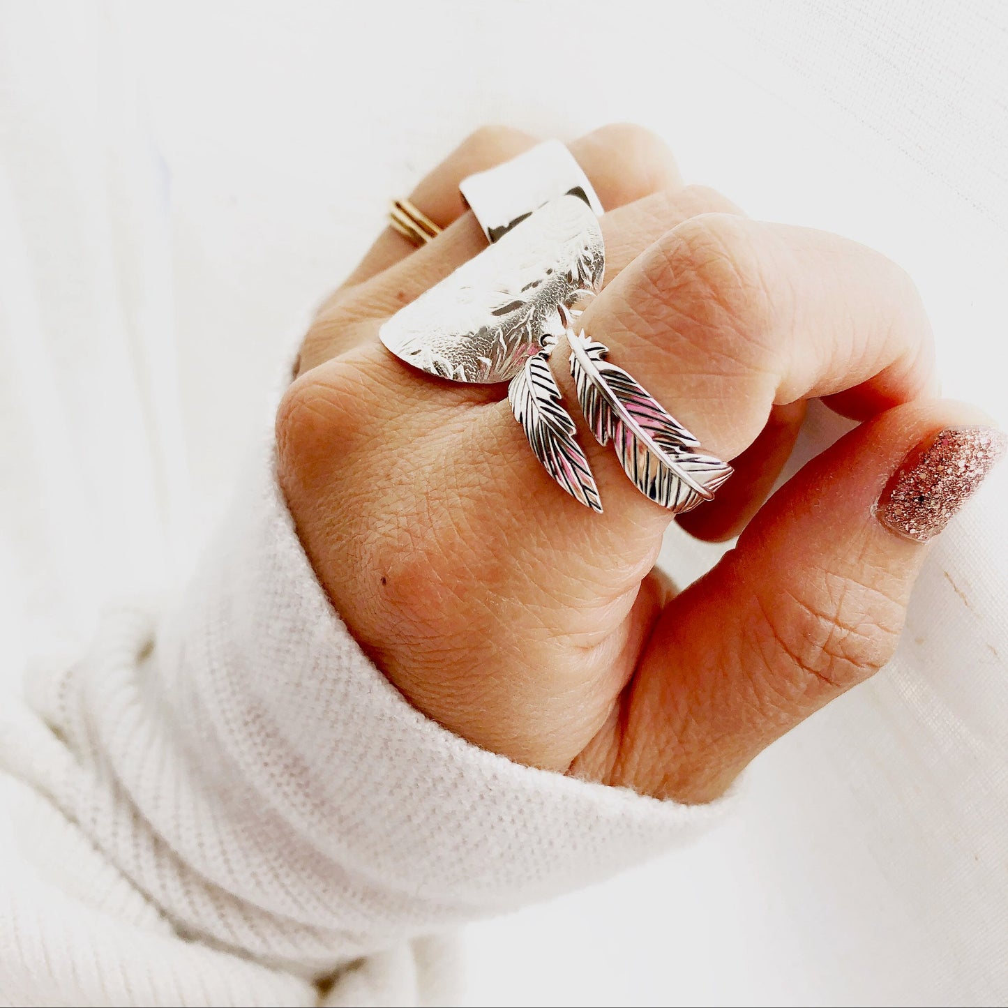 Feather Ring, Silver Feather Ring, Gold Feather Ring