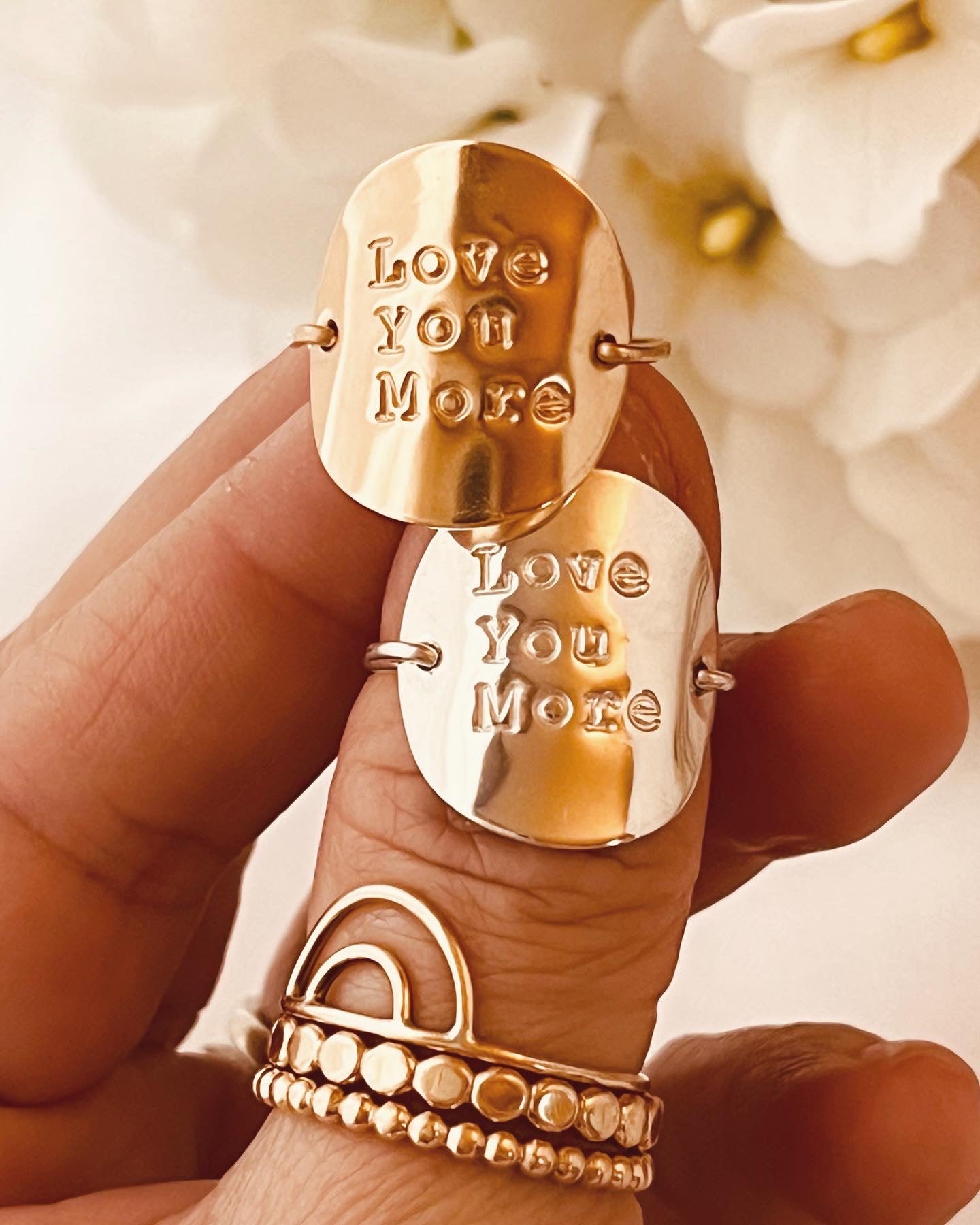 Quote Rings are an effortless way to wear personalized messages around your fingertip. Delicate and stackable, these 14k gold-filled and sterling silver rings can be custom-engraved with your favorite quotes, statements, and names. Express yourself with a unique and meaningful jewelry piece that lasts for years.