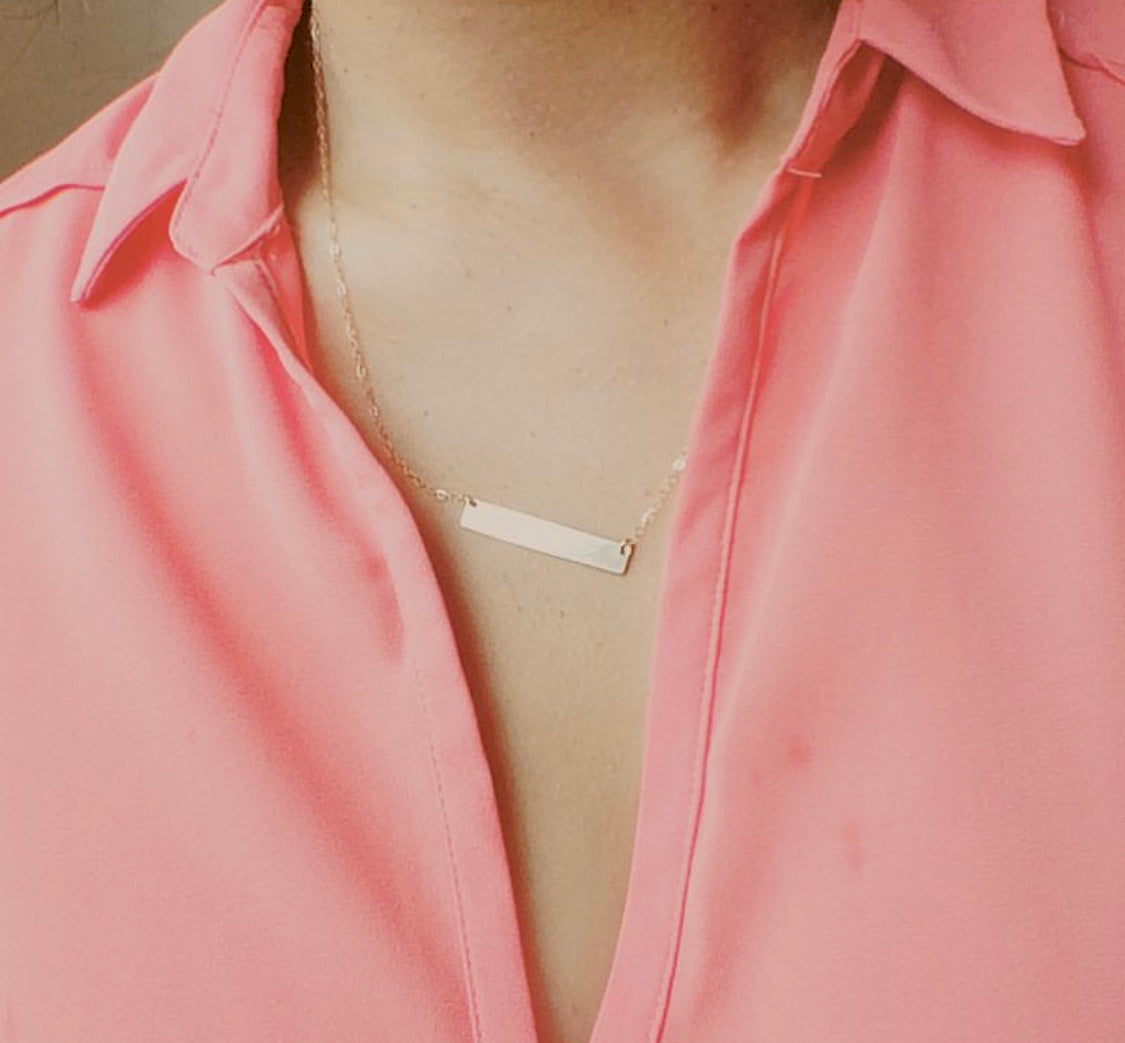 Bar Necklace, Initial Bar Necklace, Custom Name Bar Necklace, Monogram and Name Jewelry, Personalized Gift, Mothers Day