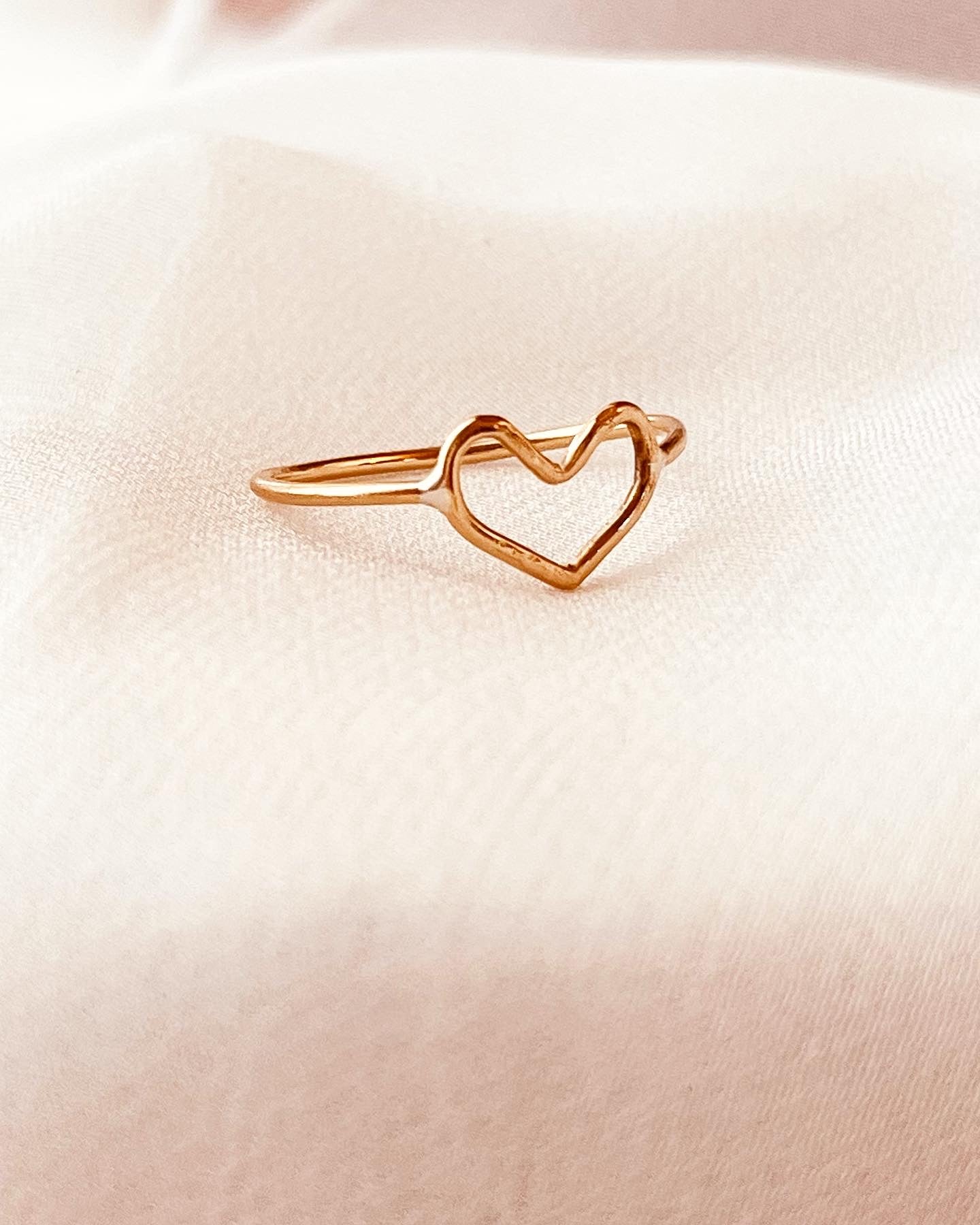 Open Heart Ring, 14K Gold Filled Ring, Heart Stacking Ring, Heart Ring, Everyday Jewelry, Valentine's Day Gifts For Her, Statement Rings, Stacking Rings, Stackable Rings, Dainty Rings, Delicate Rings, minimalist jewelry 