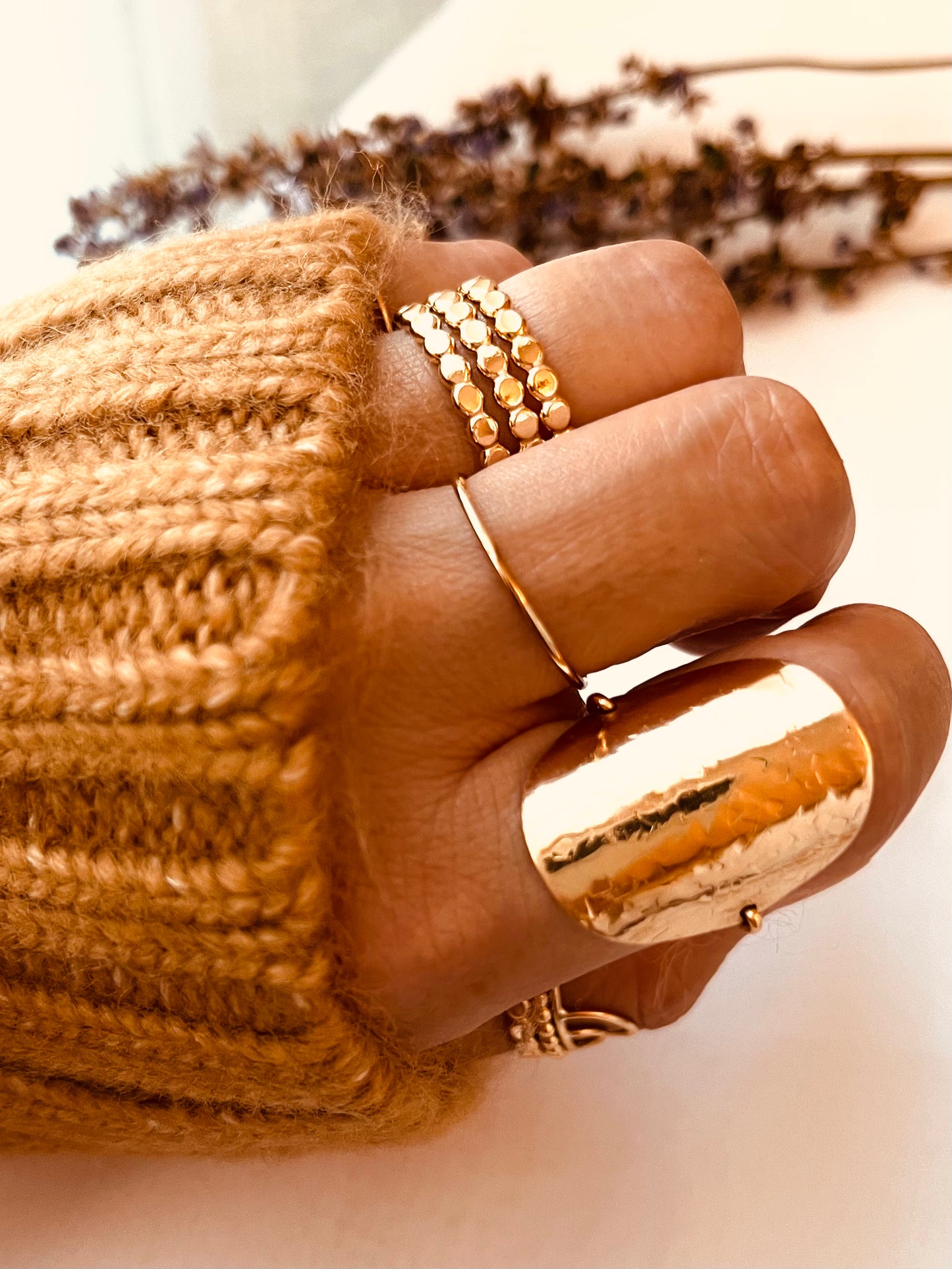 Large Disc Ring - Hammered