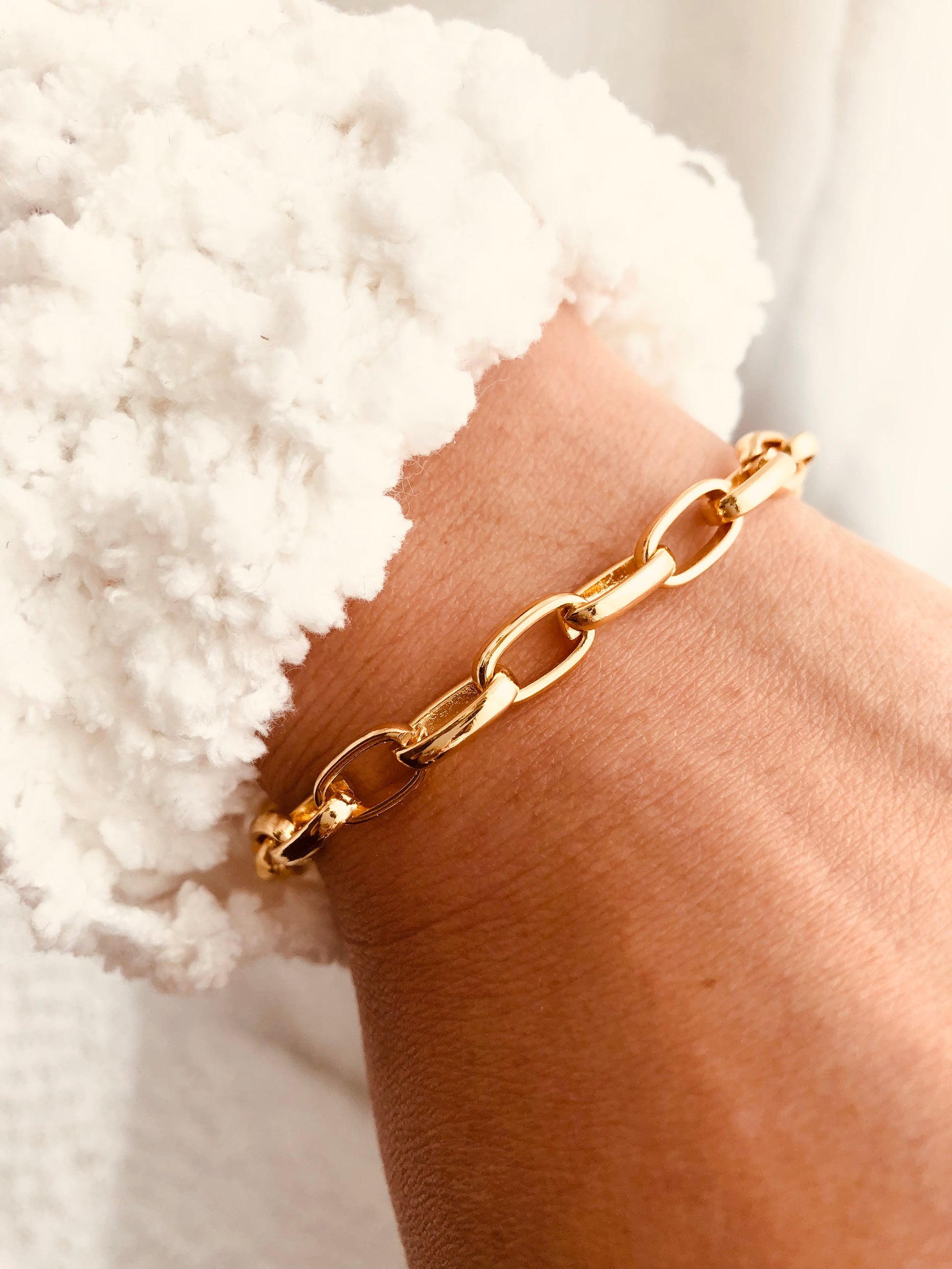 Oval Chain Bracelet, Chunky Link Bracelet, Gold Thick Bracelet, Thick Link Bracelet, Statement Bracelet, Mother’s Day Gifts, Minimalist Chain and Link