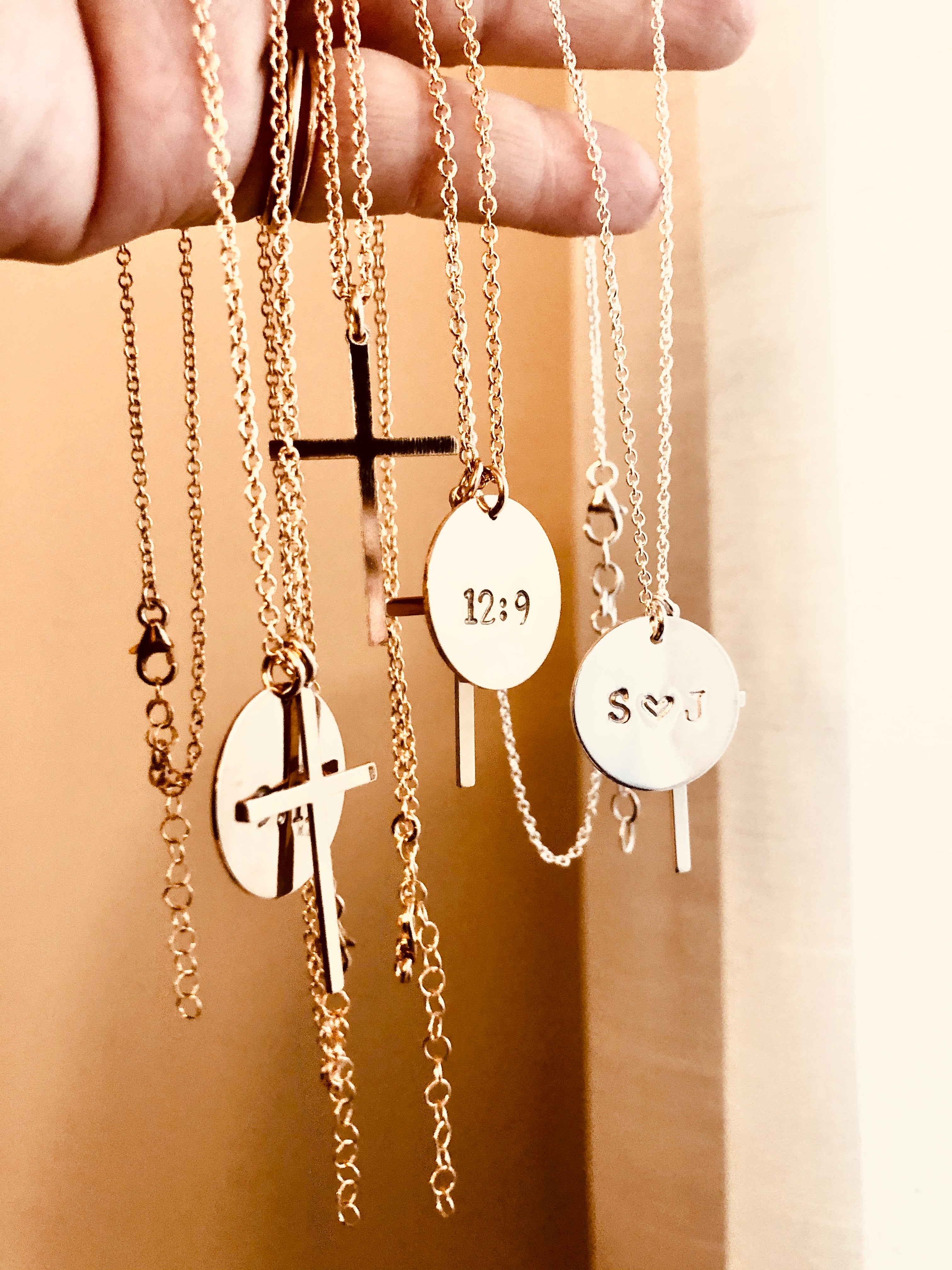 Disc on sale cross necklace