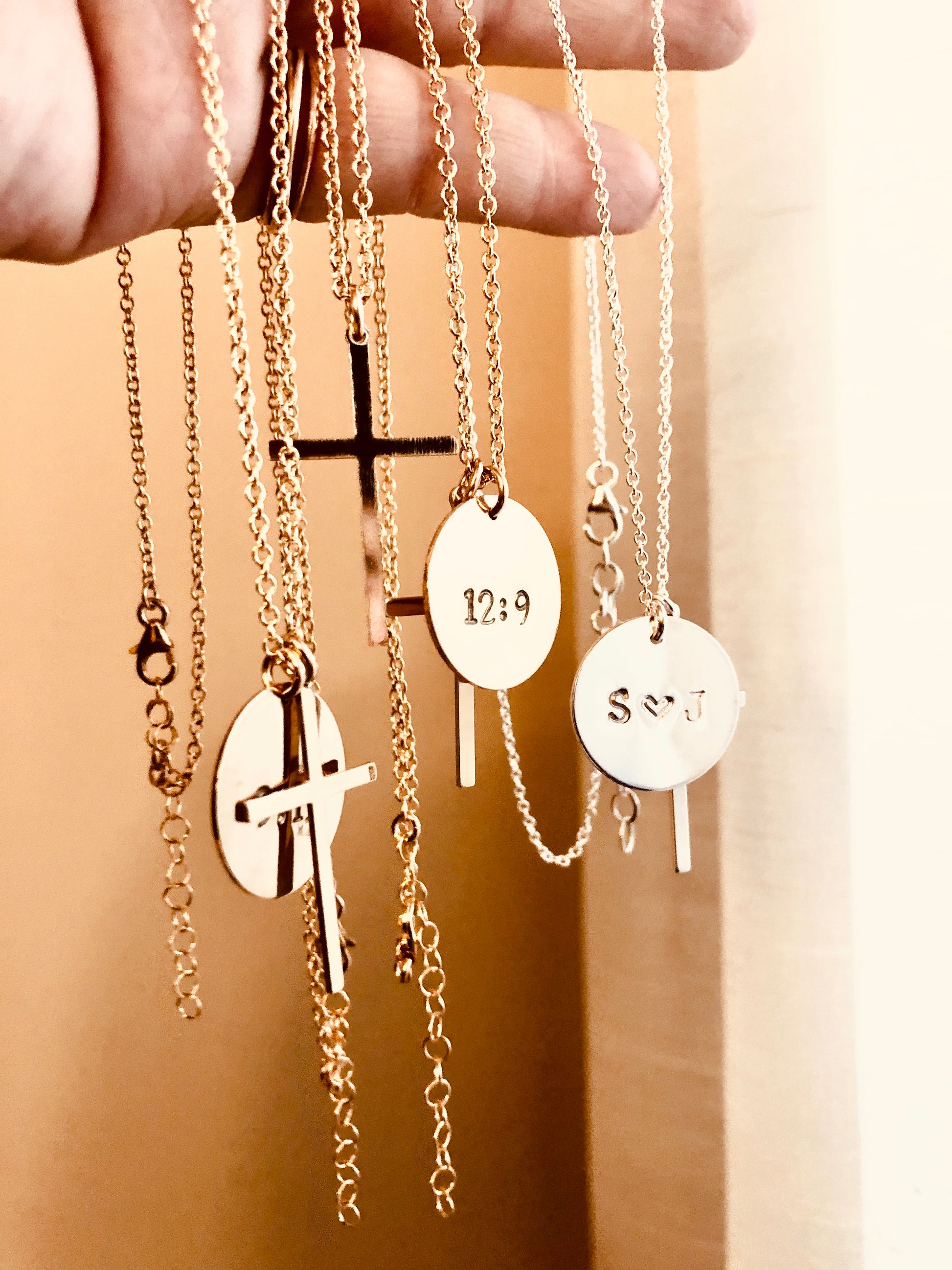 Mothers Gift, Disc and Cross Necklace, Faith Jewelry, Cross initial Necklace, Religious Necklace, Personalized Gift, Gift For Her