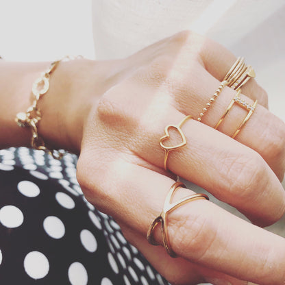 Gold Connected Stackable Ring