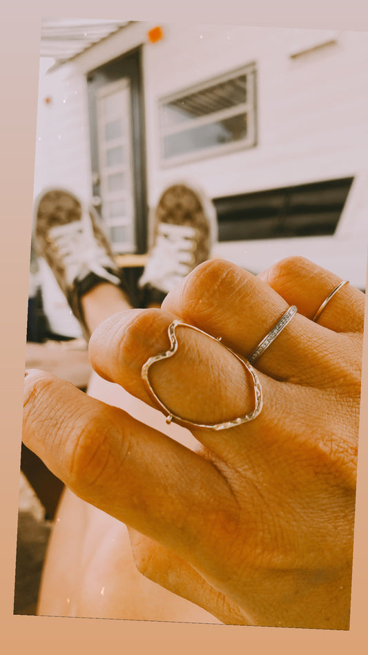 Heart Ring, Organic Heart Ring, Organic Hammered Heart Ring, Open Heart Ring, Thumb Ring, Large Heart Ring, Handmade Ring, Thin Heart Ring