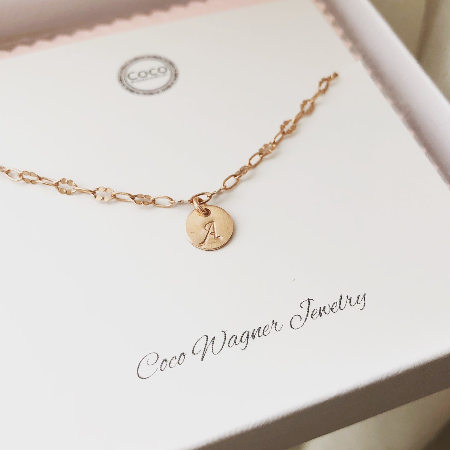 Lace Chain Initial Bracelet