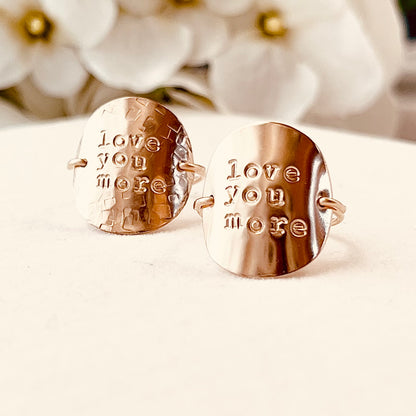 3/4&quot; Quote Ring, Personalized Ring, Note Ring, Message Rings, Love Ring, Statement Ring, Monogram and Name, Gift for Mom, Mother’s Gift