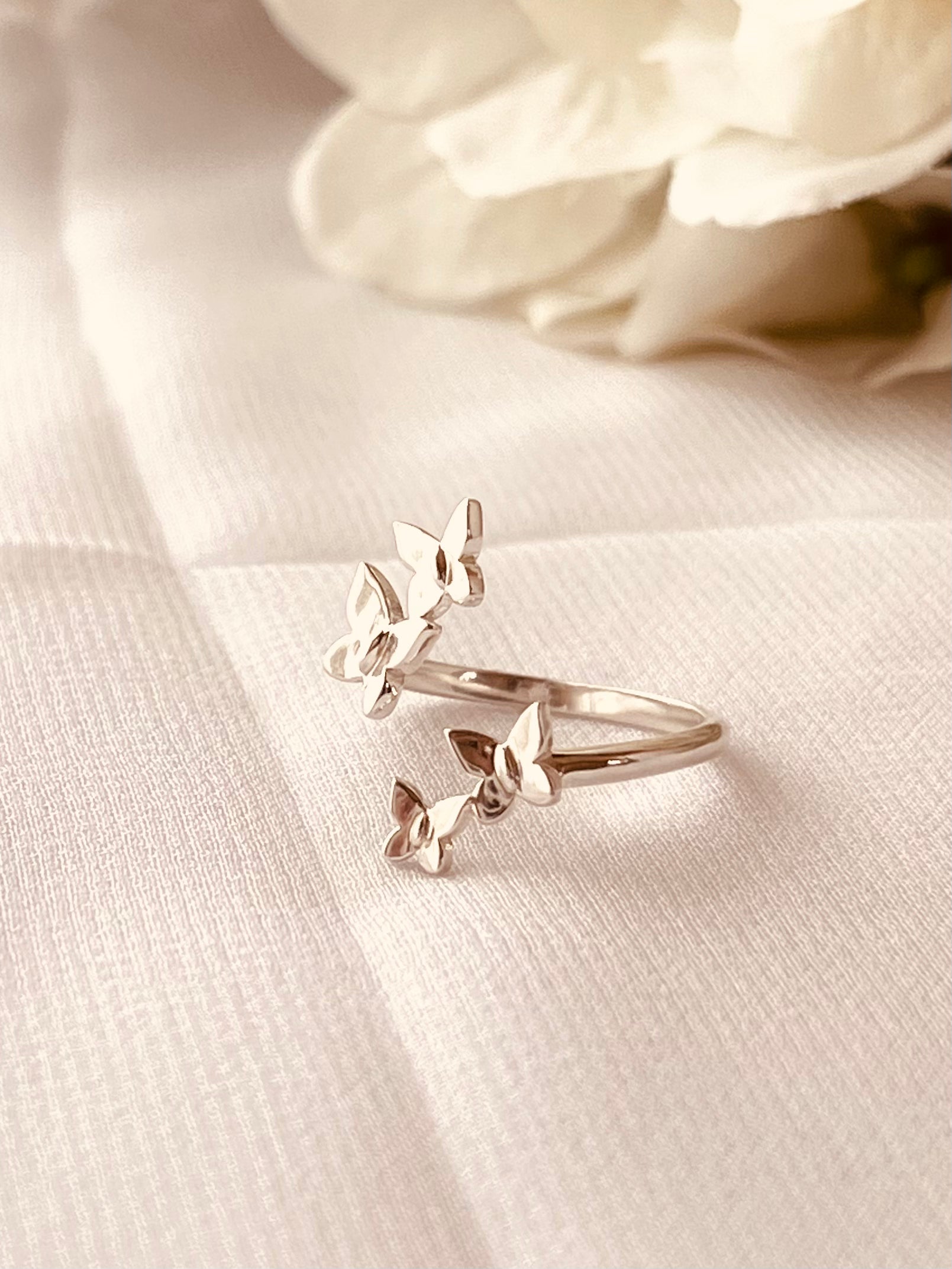 Butterfly Ring, Sterling Silver Adjustable Butterfly Ring, Statement Ring, Butterfly Jewelry, Stacking Ring, Christmas Gifts For Her
