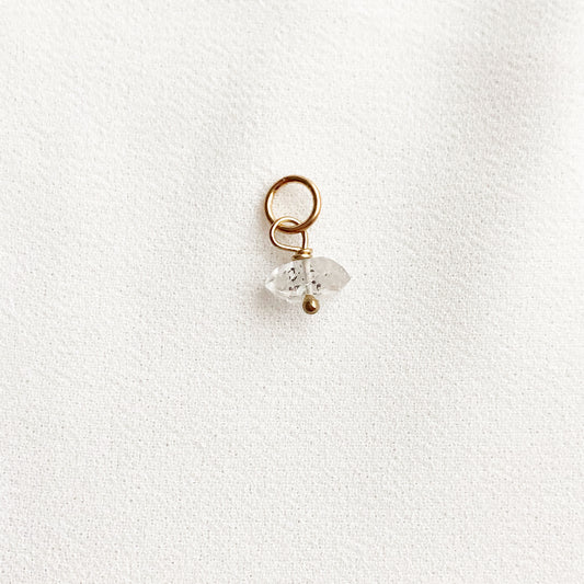 Raw Herkimer Diamond Charm - April Birthstone