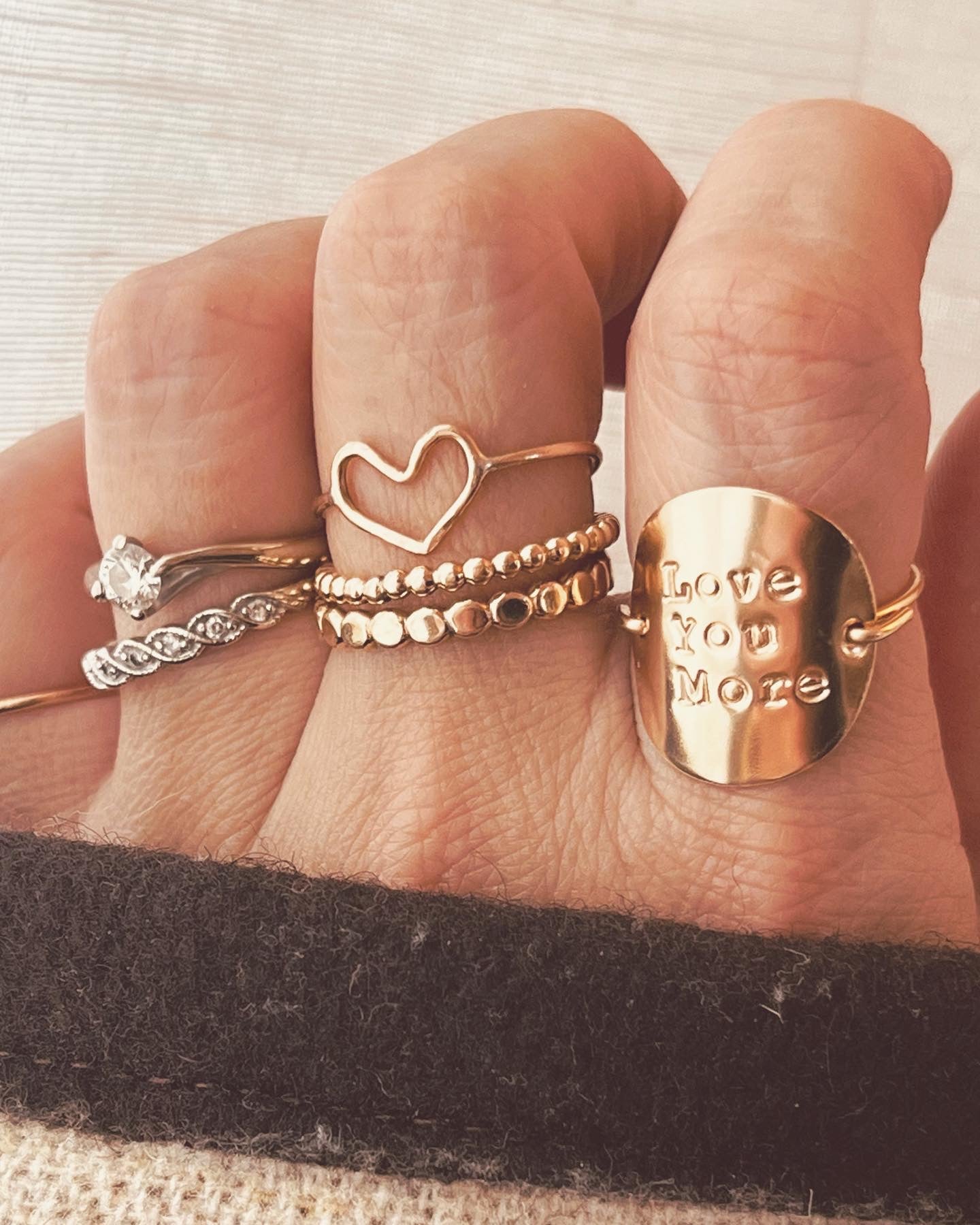 I Love You, I Love You More, I Love You Most Dainty Stainless Steel  Stacking Band Ring, Mother Daughter Sisters Friends Family Love Gift - Etsy